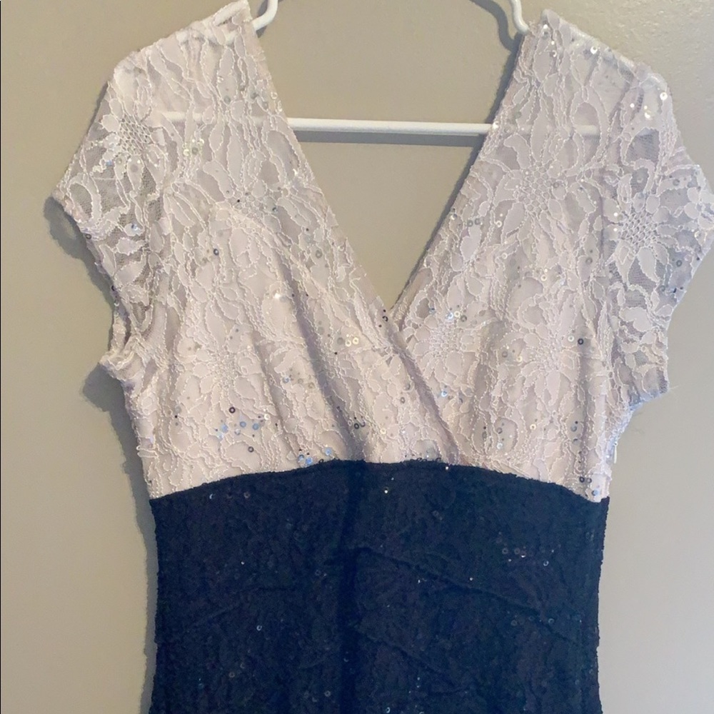 Black and white beaded dress